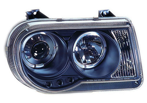 IPCW Projector Black Headlights With Rings 05-10 Chrysler 300C - Click Image to Close
